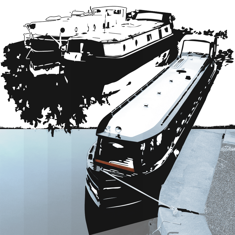 Narrow Boats in a Marina